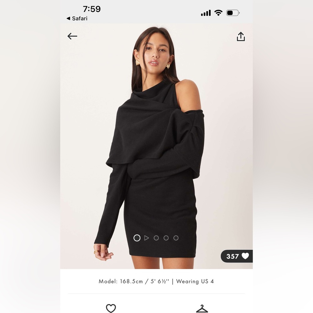 ASOS Sweater Black Off-Shoulder Dress